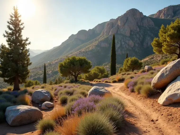 Parcela residencial en el borde de la sierra con bolos de granito, pinos y sotobosque clareado, del tipo de jardín que mantenemos en Torrelodones